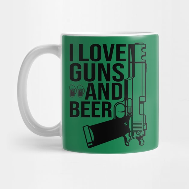 Funny Gun, I Love Guns And Beer, Gun Lover by Jakavonis